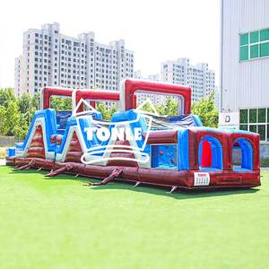 Thương mại giá rẻ dành cho người lớn và trẻ em trò chơi ngoài trời trở ngại Inflatable khóa học để bán - Product Image 3