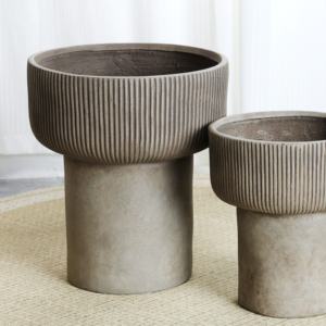 <span class=keywords><strong>Pot</strong></span> de fleurs en ciment de magnésium côtelé de grande taille, fait main, style nordique Wabi-Sabi, pour <span class=keywords><strong>Monstera</strong></span> <span class=keywords><strong>Deliciosa</strong></span> - Product Image 2