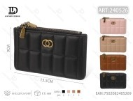 Portafoglio a doppia cerniera a quadretti da 7 pollici in materiale PU unisex per uso quotidiano - Product Image 1