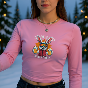 Camiseta de Manga Larga con Estampado de Conejo Estilo Y2K para Mujer, Manga Larga, Cuello Redondo, Tejido de Poliéster y Elastano - Product Image 2