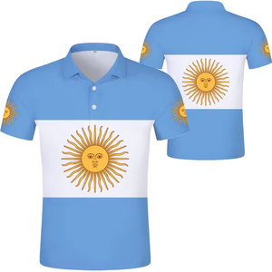Polo de Verano para Hombre con Estampado de <span class=keywords><strong>Argentina</strong></span>, <span class=keywords><strong>Camiseta</strong></span> de Manga Corta con Solapa, Personalizada con Tu Logotipo y Nombre, Nueva Moda Casual de Negocios - Product Image 3