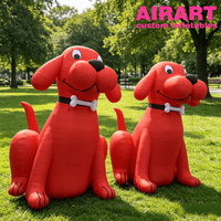 Grande statue de chien gonflable rouge pour les photos de check-in au parc, sculpture de chien en ballon gonflable pour la décoration d'expositions d'animaux de compagnie