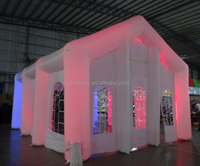 Grande tente d'église gonflable blanche lumière LED sauter 20x40 portable pvc tente gonflable de mariage de fête en plein air