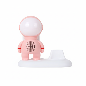 Mini Altavoz Inalámbrico Portátil LED con Diseño de Astronauta, Soporte para Teléfono, Radio FM, Dispositivo Universal para Celulares, Color Oro Rosa, China - Product Image 2