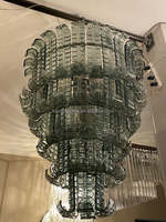 Simig Lighting Lustre moderne en feuille de palmier de Murano au design italien dans une suspension en cristal de verre de Murano pour chambre à coucher