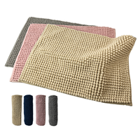 Tapis de salle de bain antidérapant en microfibre chenille lavable, super doux et absorbant, tapis moelleux, tapis en peluche