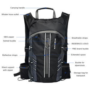 RIDERACE Bolsa de <span class=keywords><strong>Agua</strong></span> para Bicicleta de 10L, Impermeable, para Ciclismo Deportivo, Escalada, <span class=keywords><strong>MTB</strong></span>, Bicicleta de Carretera, <span class=keywords><strong>Mochila</strong></span> de Hidratación - Product Image 2