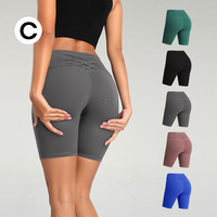 Fournisseur de vêtements de gym pour femmes Shorts de yoga serrés à taille haute avec poches Pantalons courts de yoga pour filles sexy avec poches