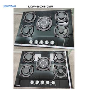 Piano Cottura <span class=keywords><strong>a</strong></span> <span class=keywords><strong>Gas</strong></span> Piccolo <span class=keywords><strong>a</strong></span> 5 Fuochi con Accensione Elettronica, Classe Energetica LP, ad Alta Efficienza per Uso Domestico, Alberghiero ed Esterno, in Vetro Temperato da Incasso - Product Image 5