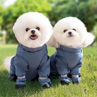 Vêtements pour chien : Pantalon simple et polyvalent, couvrant le ventre, avec patins intégrés, anti-poussière, imperméable, résistant aux taches, rayé, en polyester, pour Teddy
