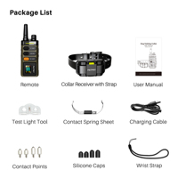 Wiederaufladbares 1600M Haustier-Halsband 200 Tage Standby Elektronischer Haustier-Trainer 100 Stufen Schock Vibration Piepton Fernbedienung Hundetrainer-Halsband