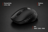 Souris optique sans fil avec interrupteur silencieux, 3 millions de clics, mini USB, 1600 DPI, alimentée par piles, pour droitiers, pour le bureau et les ordinateurs portables
