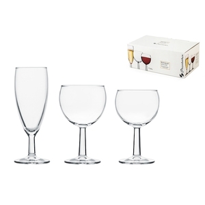 Juego de Copas de Cristal para Banquetes, 18 Piezas, Copas Transparentes con Tallo para Vino, Agua, Champán, Servicio para Fiestas - Product Image 1