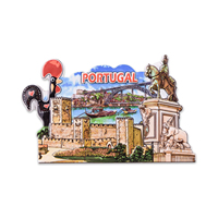 Vente en gros d'aimants portugais Conception personnalisée Aimant de réfrigérateur en résine Souvenir touristique Décoration de réfrigérateur