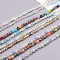 Perles à facettes en verre de cristal, forme carrée, en forme de goutte d'eau, perles d'espacement larges pour la fabrication de bijoux, bricolage, 6 pièces