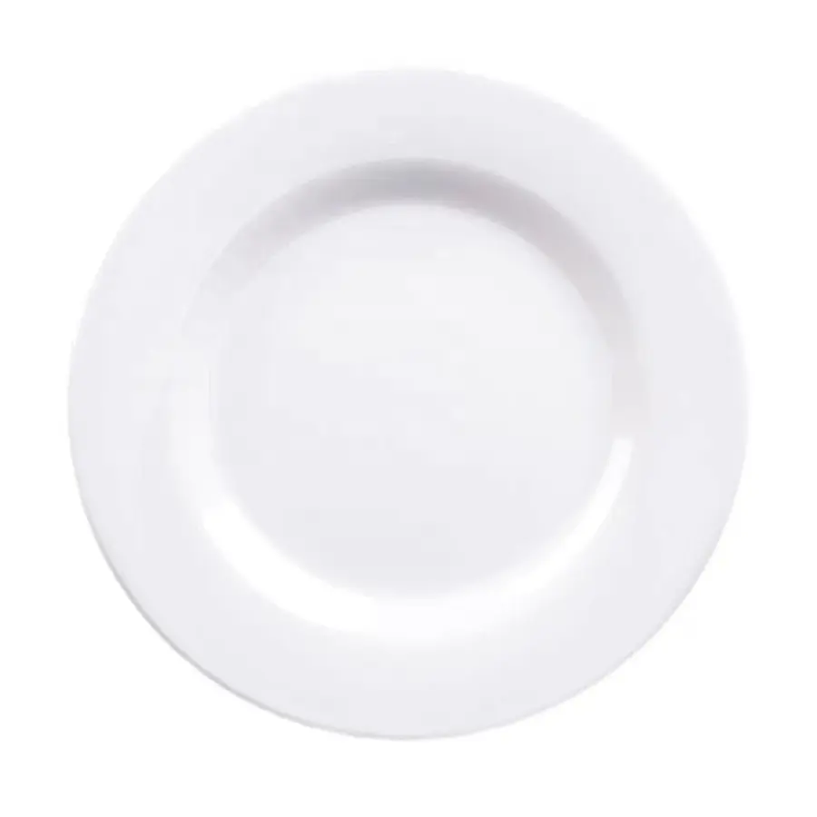 Plato blanco de melamina para cena, plato blanco a granel para boda