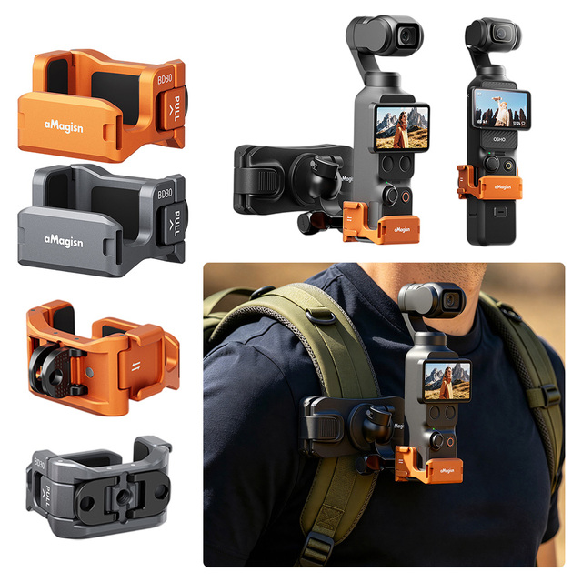 For DJI Osmo Pocket 4/3 Magnetic Multi Functional Expansion Frame Metal Quick-Release Cold Shoe Adapter Bracket Camera Accessory