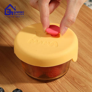 Seal Store Contenedor de vidrio de 210ml Tapas de silicona Horno de microondas Seguro Mini fiambrera Ámbar sólido Contenedor de almacenamiento de alimentos - Product Image 5
