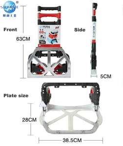 Chariot de jardin pliable ShunHe de haute qualité à <span class=keywords><strong>2</strong></span> <span class=keywords><strong>roues</strong></span> en aluminium et maille PP, capacité 68 kg, <span class=keywords><strong>pour</strong></span> le transport et le stockage, OEM disponible, garantie 1 an - Product Image 3