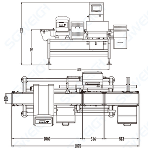 Profession elle Inline-Metalldetektor-Kontroll waage für die Lebensmittel produktions linie 0,1g Genauigkeit Förder waage OEM ODM - Product Image 3