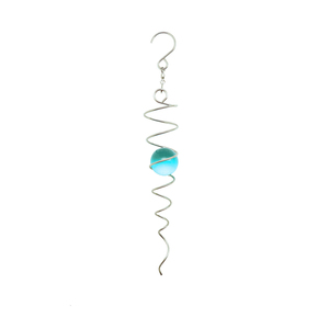 Moderno Gazebo a Spirale Twister in Metallo Argentato, Decorazione da Giardino per Esterni con Sfera di Cristallo Stabilizzatrice - Product Image 1