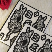Pochoir de tatouage au henné indien éco-responsable temporaire personnalisé pour bras, motif floral, imperméable, à base de plantes, pour mariage