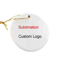 Ornements en céramique vierges de sublimation de transfert de chaleur de logo personnalisé pour la décoration d'arbre de Noël en gros