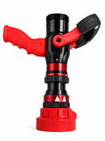 Buse de pulvérisation à jet flexible rouge de haute qualité à débit sélectionnable avec poignée pistolet en acier inoxydable - Accessoires pour équipement incendie