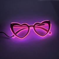 Lunettes LED Lumineuses en Forme de Cœur pour Femme, Décorations de Soirée Enterrement de Vie de Jeune Fille avec Accessoires Photo de Mariage, Fournitures de Soirée Néon