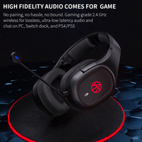 Casque de jeu sans fil 2.4G+BT supra-auriculaire pour PS4/Xbox One avec suppression du bruit ENC, USB Type-C, faible latence