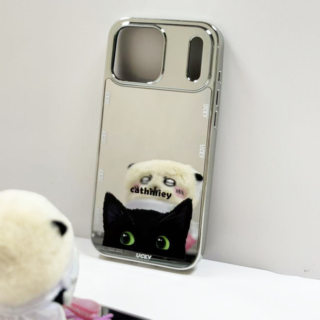 Full Mirror Silver Shockproof Cellphone Cover Case for iPhone 17 Pro Max Protective Mobile Phone Case