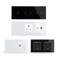 Prise murale double LAN/ordinateur en verre trempé, série hôtelière, certifiée CE RoHS FCC, panneau tactile durable 10A OEM