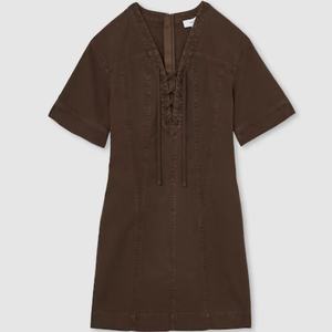 กระโปรงเดรสยีนส์สั้นแต่งโลโก้แบบพิเศษ สไตล์ Y2K สำหรับฤดูร้อน แฟชั่นสตรีทแวร์ ดีไซน์เก๋ แขนสั้น ผูกเชือก - Product Image 5