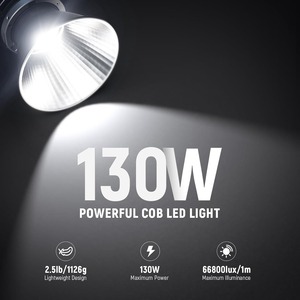 Lumière vidéo <span class=keywords><strong>LED</strong></span> <span class=keywords><strong>Neewer</strong></span> MS150 130W |   Lumière du jour 5600K |   Mini éclairage de studio à sortie continue COB - Product Image 2