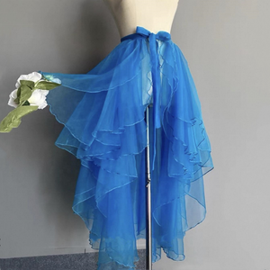 Coloré grand pendule irrégulière mi-longue <span class=keywords><strong>Tutu</strong></span> robe gaze <span class=keywords><strong>jupe</strong></span> femmes danse <span class=keywords><strong>jupe</strong></span> portefeuille cravate - Product Image 2