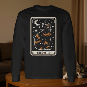 T-shirt à manches longues The Tortie Tortoiseshell Cat, noir, unisexe, taille adulte M L XL XXL - Product Image 3