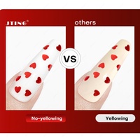 JTING Nouvelle Tendance 4 couleurs Top Coat Gel Cœurs Sans Essuyage Paillettes Cœurs ODM Fournisseur d'Ongles Personnalisés Marque Privée Gratuite