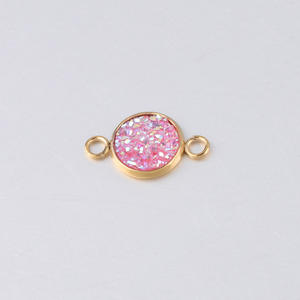 סיטונאי 10mm זהב מצופה נירוסטה צבעוני שרף Druzy עגול מחברים תליון לdiy תכשיטי ביצוע - Product Image 5