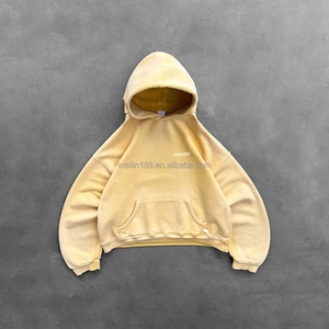 Fabricant de vêtements sur mesure de haute qualité – Sweats à capuche amples à épaules tombantes pour hommes, en coton uni, coupe oversize - Product Image 4