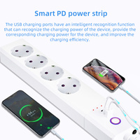 Multiprise intelligente LangYeao 20W PD EU 7-en-1, 4 prises CA à contrôle indépendant, charge rapide USB-C, compatible Home Assistant