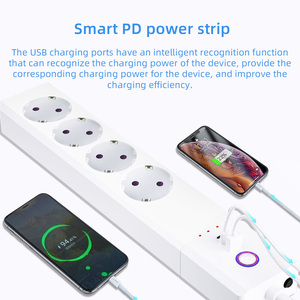 Multiprise intelligente LangYeao 20W PD EU 7-en-1, 4 prises CA à contrôle indépendant, charge rapide USB-C, compatible <span class=keywords><strong>Home</strong></span> <span class=keywords><strong>Assistant</strong></span> - Product Image 4