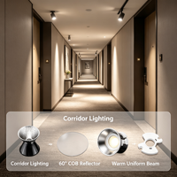 Lentille réflectrice LED COB ronde OEM, 60 degrés, PC de qualité optique pour éclairage encastré