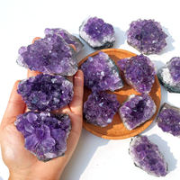 Cristaux de quartz améthyste naturels de haute qualité, en grappe, pour la lithothérapie (Reiki)