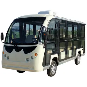 Electric China 14 Passengers Electric Sightseeing Bus Car Shuttle For Vacation 100KM Ev Car