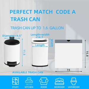 Trash <b>Bags</b> 1.6 Gallon Drawstring <b>White</b> <b>Small</b> Size Heavy Duty Toilet Trash <b>Bags</b> 120 Count - Product Image 2