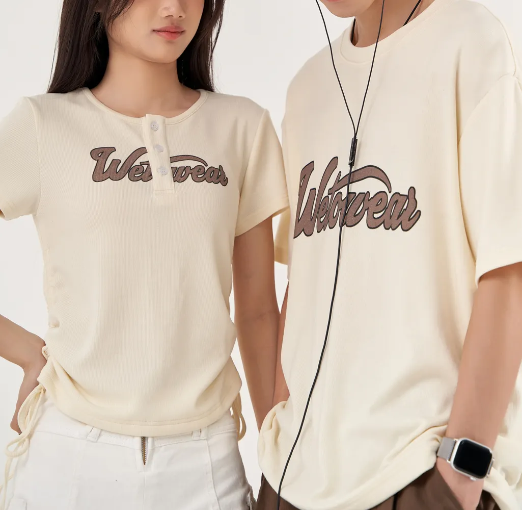 Vente en gros de streetwear en stock t-shirt en coton t-shirt pour femme t-shirt graphique unisexe imprimé DTF