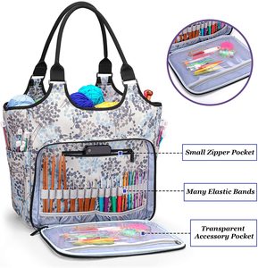 Crochet Knitted <b>Bag</b> Custom Brand Knit Yarn Storage Organizer for Yarn Skeins <b>Knitting</b> Needles Hooks and <b>Knitting</b> <b>Tote</b> <b>Bag</b> - Product Image 3