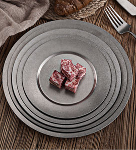 Assiette Ronde en Acier Inoxydable Style Rétro Japonais Luxshiny pour Steak, Dîner, Sushi, Desserts, Gâteaux, Bonbons et Fruits - Product Image 4