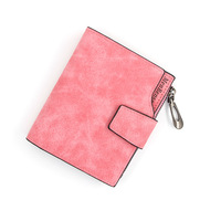 Nouveau portefeuille en PU pour femme, style court, avec fermeture éclair et bouton-pression, grande capacité, plusieurs emplacements pour cartes, finition mate, petite bourse à monnaie, motif lettre