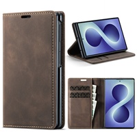 Étui portefeuille pour Samsung Galaxy Z Fold 8 avec 3 porte-cartes, blocage RFID, support intégré, en cuir PU, rabat antichoc, coque de téléphone